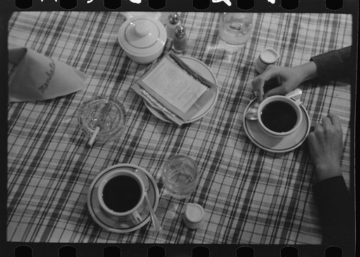 After dinner coffee, restaurant, Lufkin, Texas