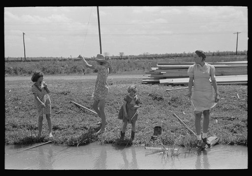 Fishing for crawfish, Opelousas, Louisiana