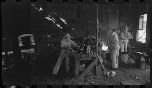 Untitled photo, possibly related to: Blacksmith shop, San Augustine, Texas