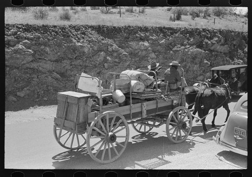 Untitled photo, possibly related to: Tanking equipment wagon near Marfa, Texas