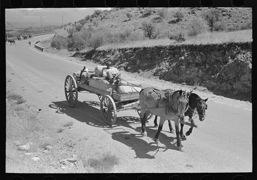 Wagon with the tank crew's equipment near Marfa, Texas