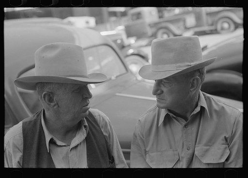 Farmers in town, Spur, Texas
