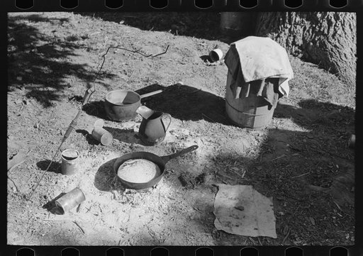 Camp fire of migrants, Wagoner County, Oklahoma