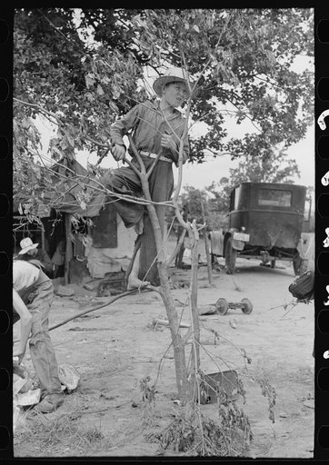Untitled photo, possibly related to: Child of itinerant statue maker, Poteau Creek near Spiro. Sequoyah County, Oklahoma