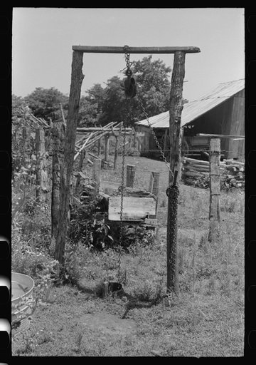 Well of white tenant farmer who is now on WPA (Work Projects Administration) near Sallisaw, Oklahoma