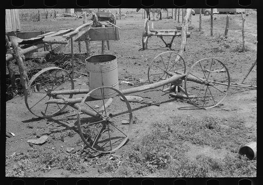 Primitive water hauler of Negro tenant farmer south of Muskogee, Oklahoma