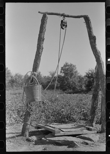 Untitled photo, possibly related to: Well of white tenant farmer, McIntosh County, Oklahoma