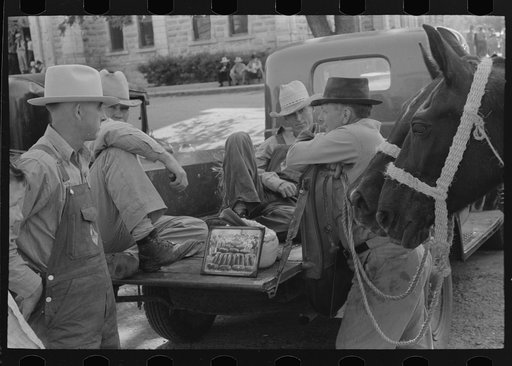 Scene in fruit and vegetable market, Weatherford, Texas