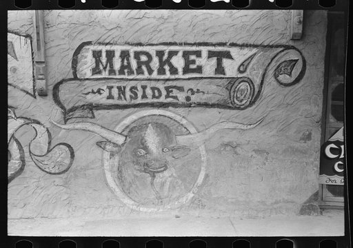 Sign on building, Wells Point, Texas