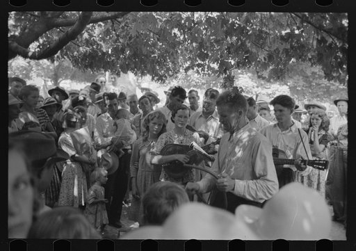 Untitled photo, possibly related to: Revivalist rally under tree in square, Saturday afternoon, Tahlequah, Oklahoma