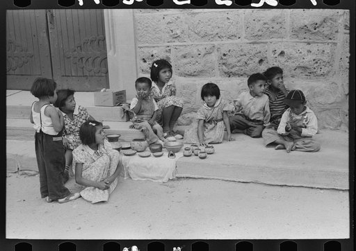 Tesuque pueblo, New Mexico. Indian children