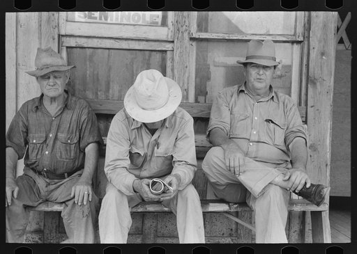Untitled photo, possibly related to: Three oil workers, Saint Louis, Oklahoma