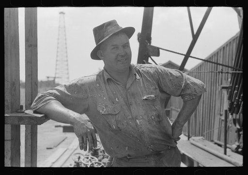 Roughneck in Seminole oil field, Oklahoma