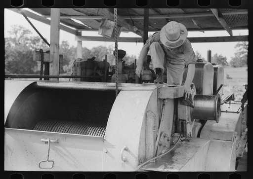 Detail of drilling machinery, Seminole oil field, Oklahoma