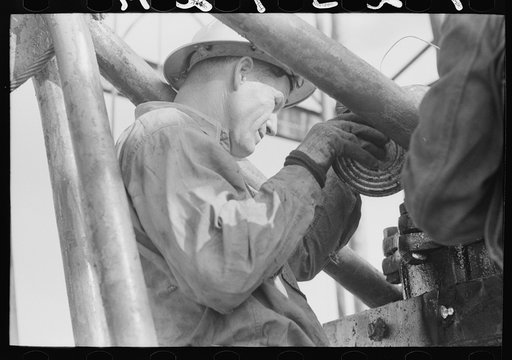 Oil field worker, Seminole oil field, Oklahoma