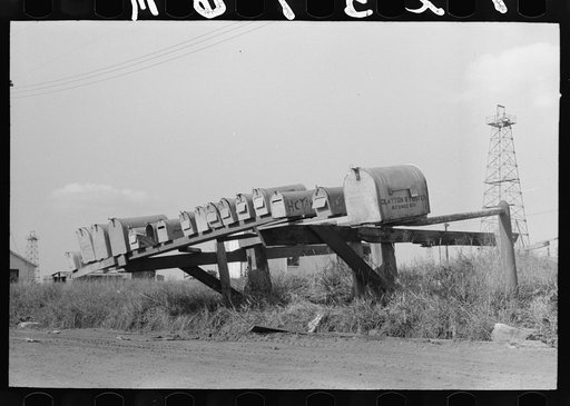 Mail boxes, Seminole oil field, Oklahoma