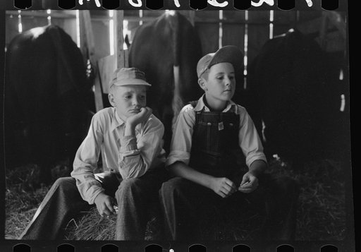 Boys at 4-H club fair, Cimarron, Kansas