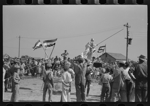 Untitled photo, possibly related to: Tightrope performers at 4-H Club fair, Cimarron, Kansas
