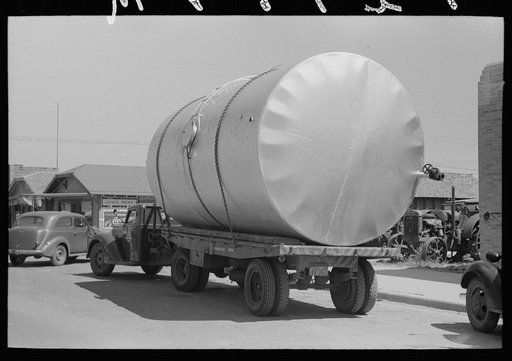 Tank on truck, Dumas, Texas