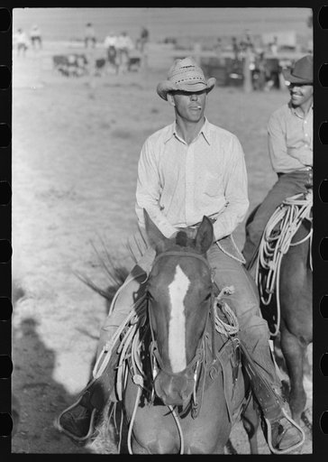 Cowboy on horse, Bean Day rodeo, Wagon Mound, Mew Mexico