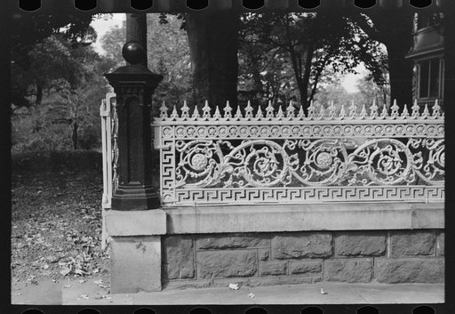Untitled photo, possibly related to: Iron grill work of residence, Meriden, Connecticut
