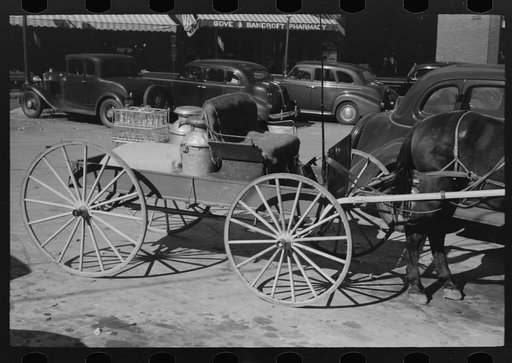Untitled photo, possibly related to: Farmer's wagon in town, Bradford, Vermont