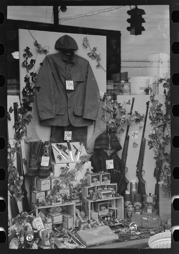 Fall window display at Windsor Locks, Connecticut