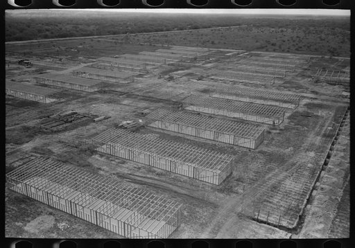 Untitled photo, possibly related to: Migrant camp under construction, Sinton, Texas