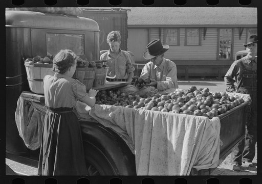 Selling apples, Jacksonville, Texas