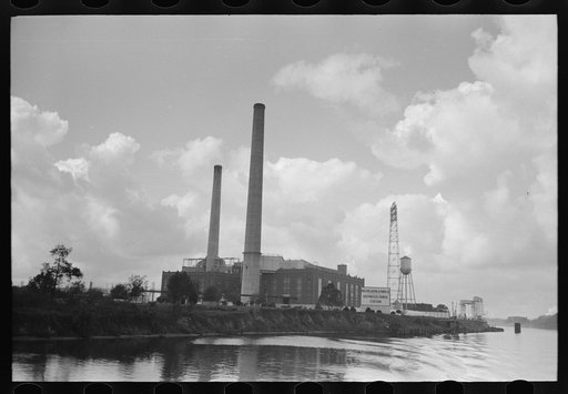 Untitled photo, possibly related to: Along the banks of the Port of Houston are several crushing plants for oyster shell. Oyster shell products are used for cement, roads and fertilizer. Houston, Texas