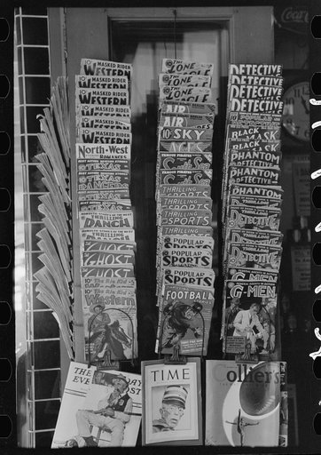 Display of magazines for sale, Taylor, Texas