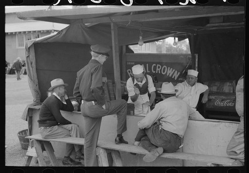 Activity at a soft drink and hamburger stand, Gonzales, Texas