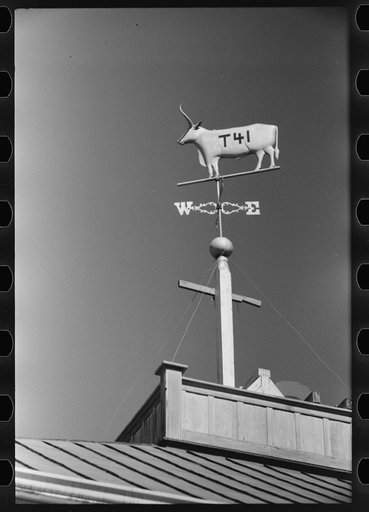 Weather vane with old cattle brand belonging to Dan Houston, an early settler of Gonzales County, Gonzales, Texas