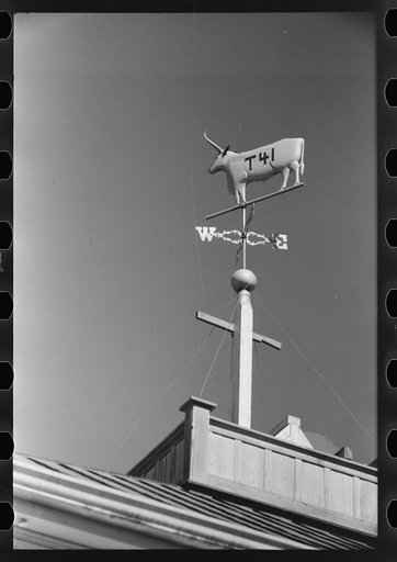 Untitled photo, possibly related to: Weather vane with old cattle brand belonging to Dan Houston, an early settler of Gonzales County, Gonzales, Texas