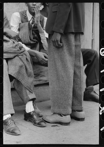 Untitled photo, possibly related to: Feet of Negro youths, market square, Waco, Texas