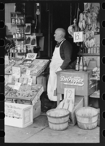 Proprietor of small store in market square, Waco, Texas