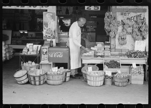 Proprietor of small store in market square, Waco, Texas