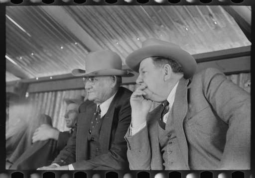 Cattlemen at cattle auction, San Angelo, Texas