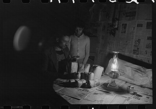 Untitled photo, possibly related to: Pomp Hall family at dinner, Oklahoma