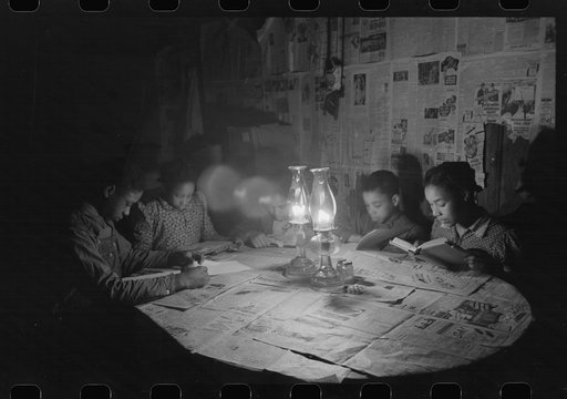 Untitled photo, possibly related to: Pomp Hall family at dinner, Oklahoma