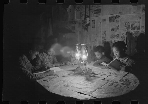 Untitled photo, possibly related to: Pomp Hall family at dinner, Oklahoma