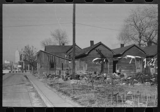 Untitled photo, possibly related to: Street scene in oil bust town, Slick, Oklahoma
