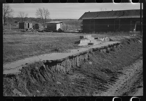 Untitled photo, possibly related to: Street scene in oil bust town, Slick, Oklahoma
