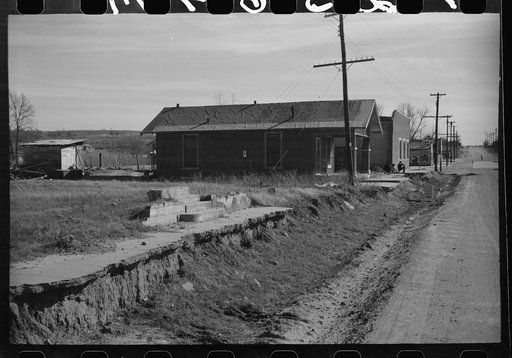 Untitled photo, possibly related to: Street scene in oil bust town, Slick, Oklahoma
