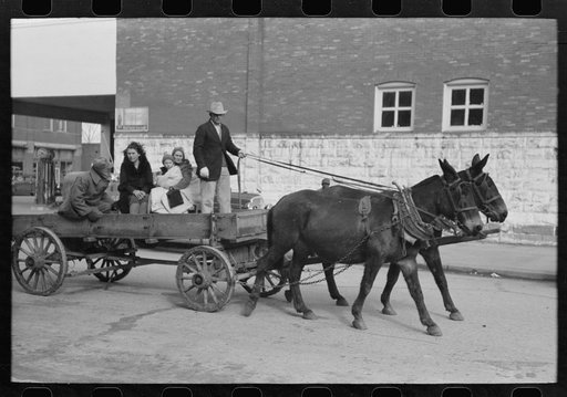 Untitled photo, possibly related to: Farmer leaving town for his home, Eufaula, Oklahoma