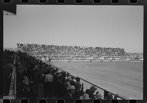 Untitled photo, possibly related to: The band at the rodeo of the San Angelo Fat Stock Show, San Angelo, Texas
