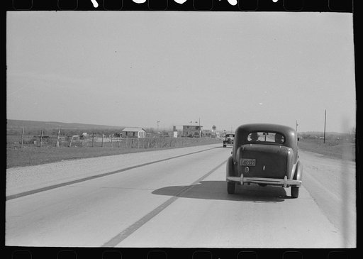 Scene on the highway north of San Antonio, Texas, Bexan County