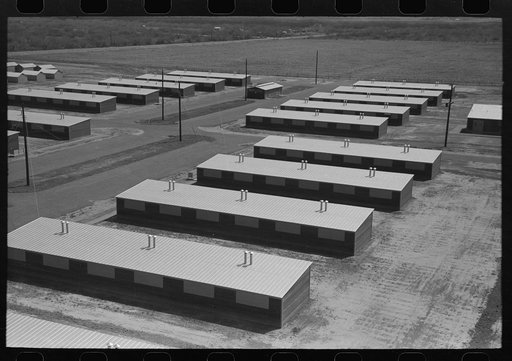 Row shelters at the migratory camp, Sinton, Texas