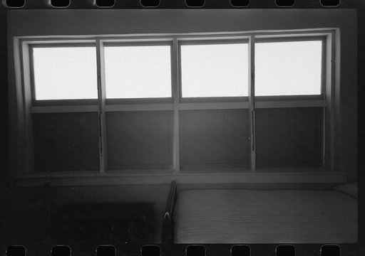Untitled photo, possibly related to: Windows in bedroom of family apartment at the Arizona Part-Time Farms, Chandler Unit, Maricopa County, Arizona. Cross ventilation is provided in all bedrooms on this project
