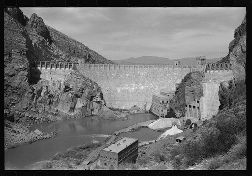 Untitled photo, possibly related to: Roosevelt Dam which stores water for the Salt River Valley, centering around Phoenix, Arizona. The dam is at Roosevelt, Arizona